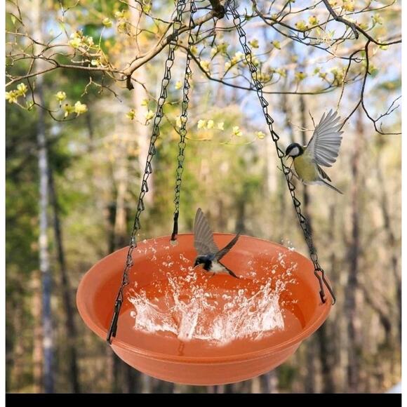 Hanging Bird Bath for Outside, Hanging Bird Water Feeder for Outdoor, Birdbath - Picture 4 of 5